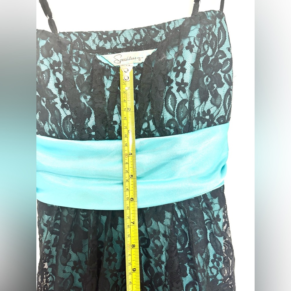 Speechless Black and Teal Lace Dress - Picture 8 of 11